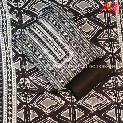 New Exclusive Digital Printed Unstitched VIP Cotton Three Pieces