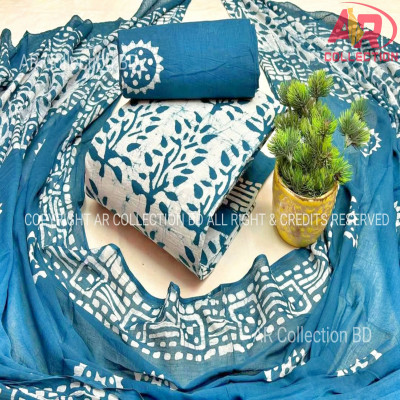 Cotton Unstitched Mom Batik Three Piece for Women New Desing