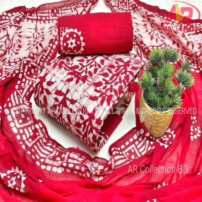 Cotton Unstitched Mom Batik Three Piece for Women New Desing