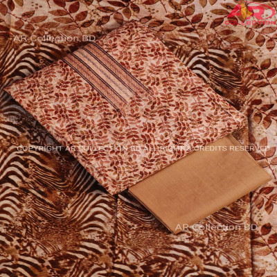 New Exclusive Digital Printed Unstitched VIP Cotton Three Pieces