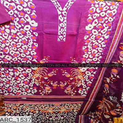 New Exclusive Digital Printed Unstitched VIP Cotton Three Pieces