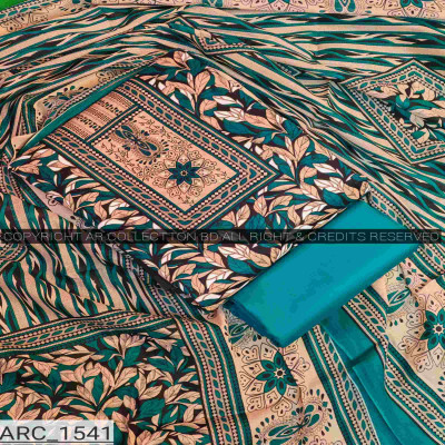 New Exclusive Digital Printed Unstitched VIP Cotton Three Pieces