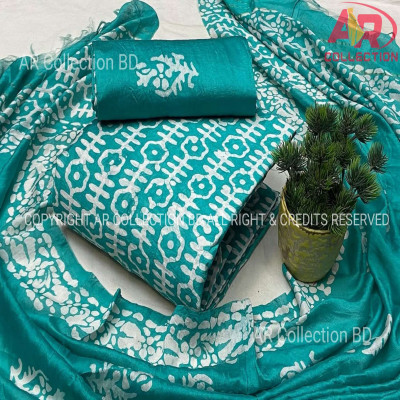 Cotton Unstitched Mom Batik Three Piece for Women New Desing