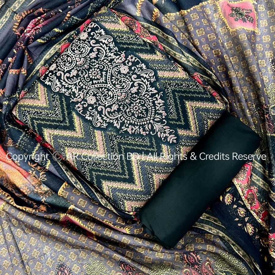 Premium Quality VIP Cotton Unstitched Three Piece for Women