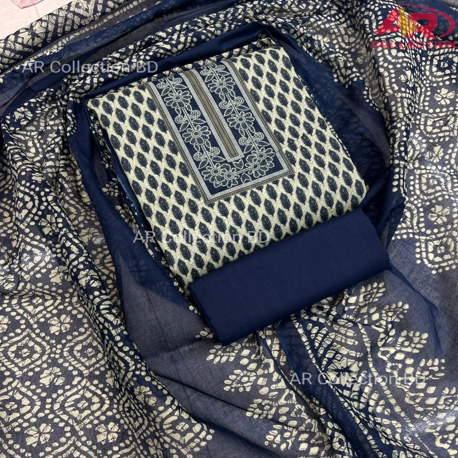 Premium Quality VIP Cotton Unstitched Three Piece for Women