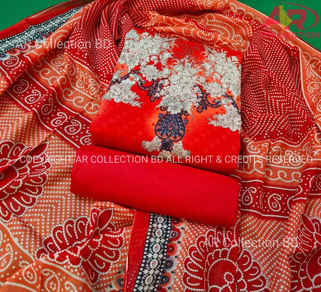 Premium Quality VIP Cotton Unstitched Three Piece for Women