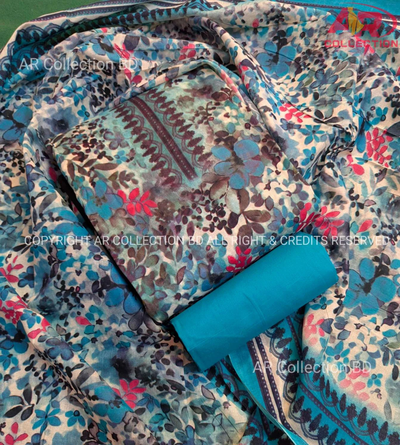 New Exclusive Digital Printed Unstitched VIP Cotton Three Pieces