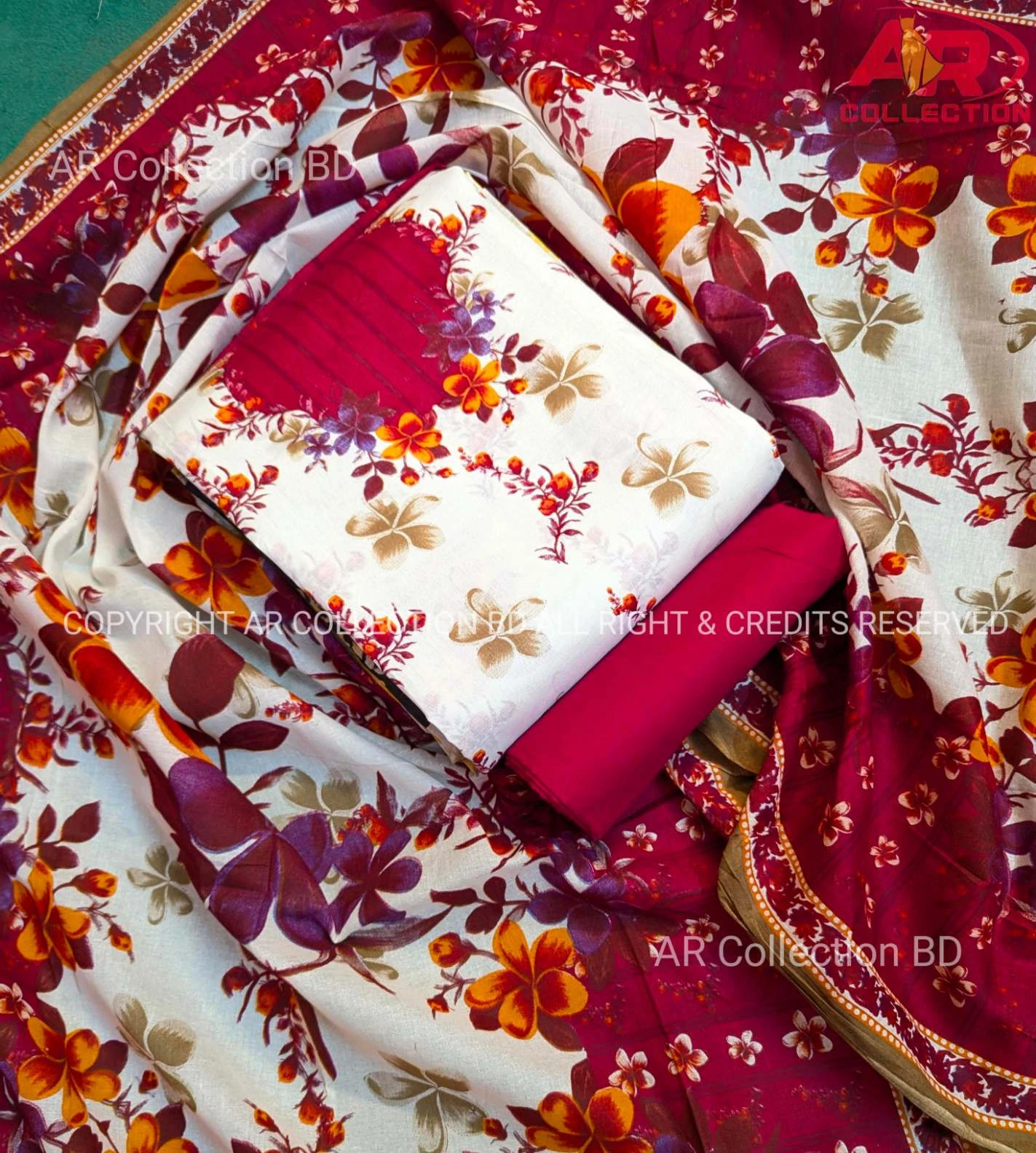 New Exclusive Digital Printed Unstitched VIP Cotton Three Pieces