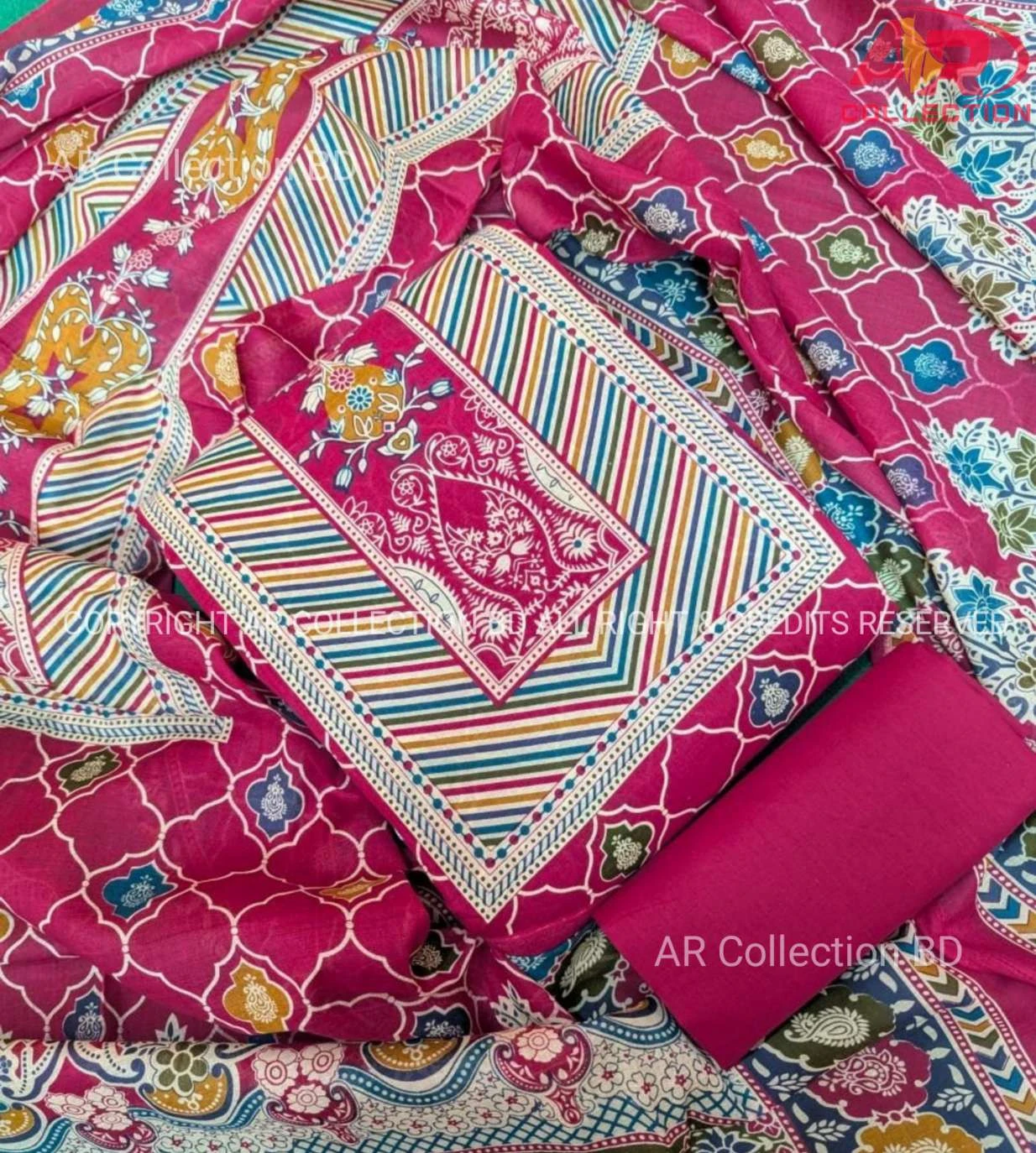 New Exclusive Digital Printed Unstitched VIP Cotton Three Pieces