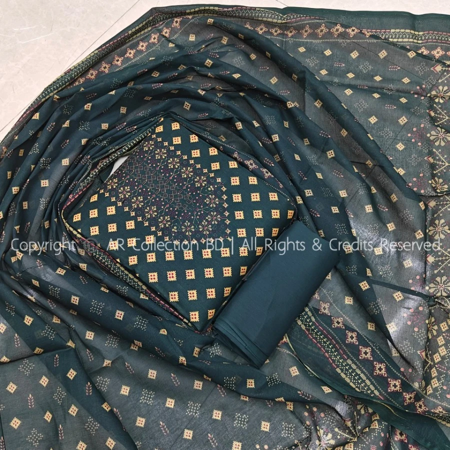 Premium Quality VIP Cotton Unstitched Three Piece for Women