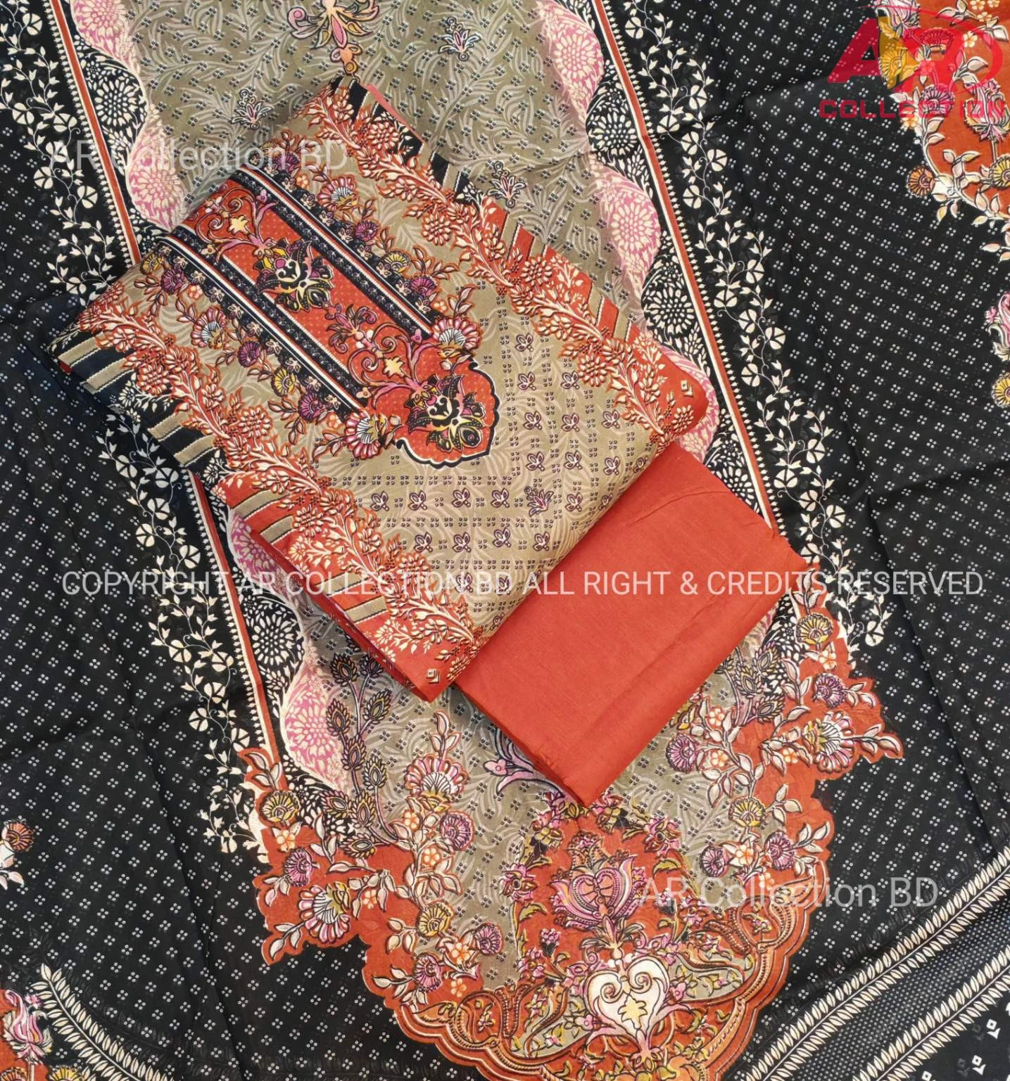 New Exclusive Digital Printed Unstitched VIP Cotton Three Pieces