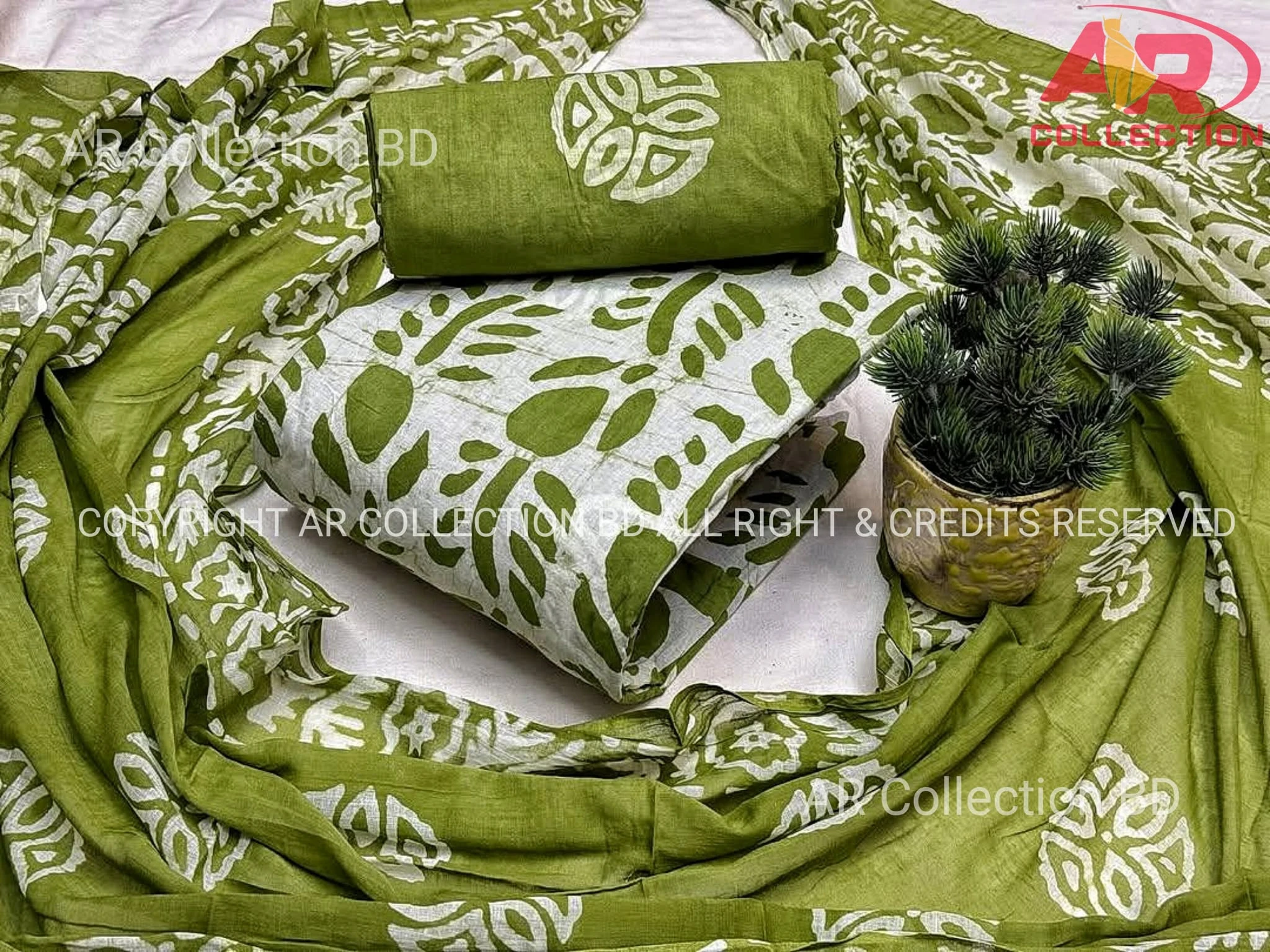 Cotton Unstitched Mom Batik Three Piece for Women New Desing