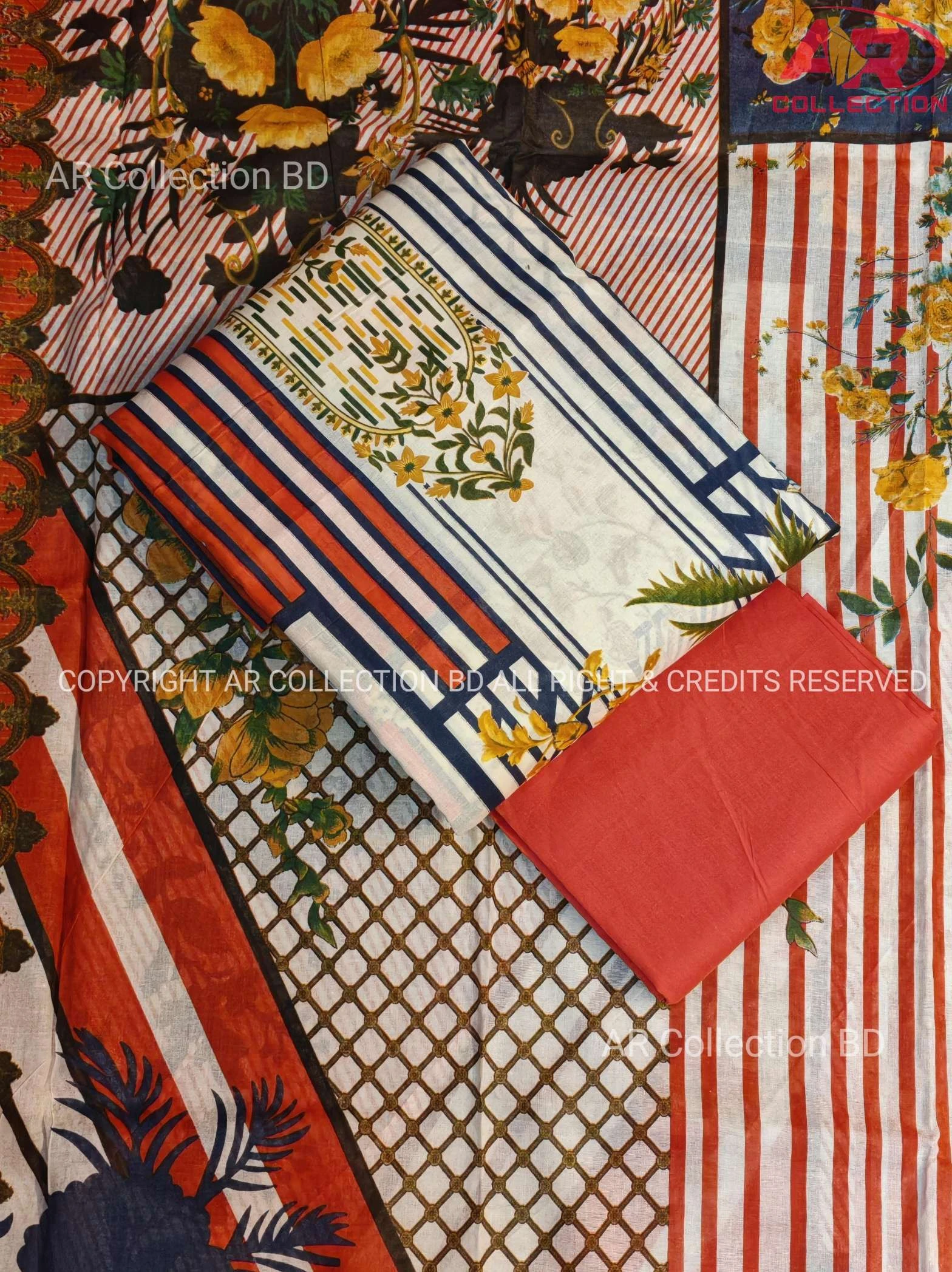 New Exclusive Digital Printed Unstitched VIP Cotton Three Pieces