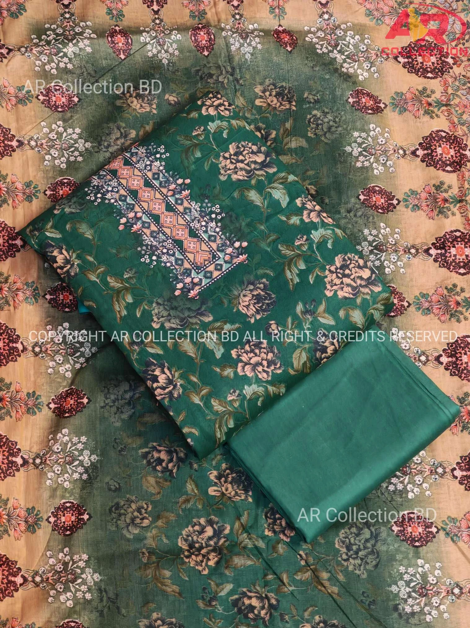 New Exclusive Digital Printed Unstitched VIP Cotton Three Pieces