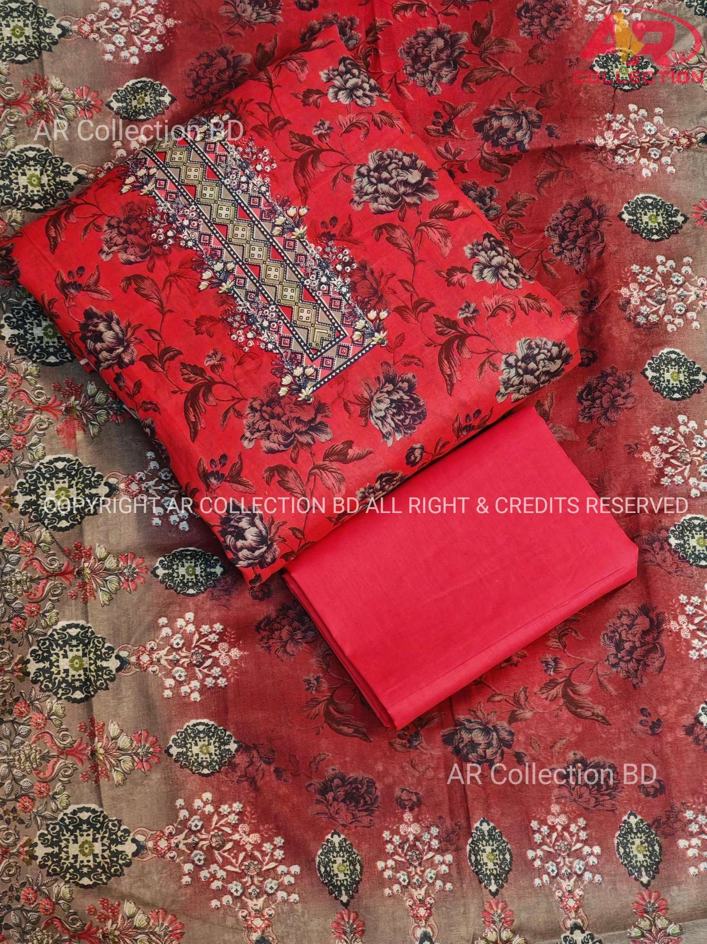 New Exclusive Digital Printed Unstitched VIP Cotton Three Pieces