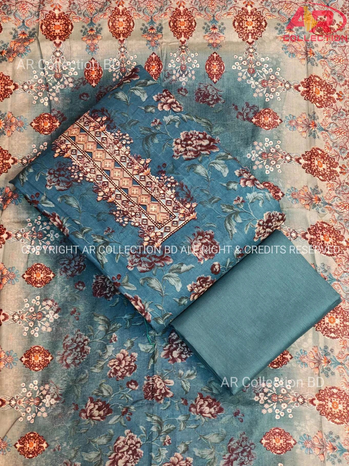 New Exclusive Digital Printed Unstitched VIP Cotton Three Pieces