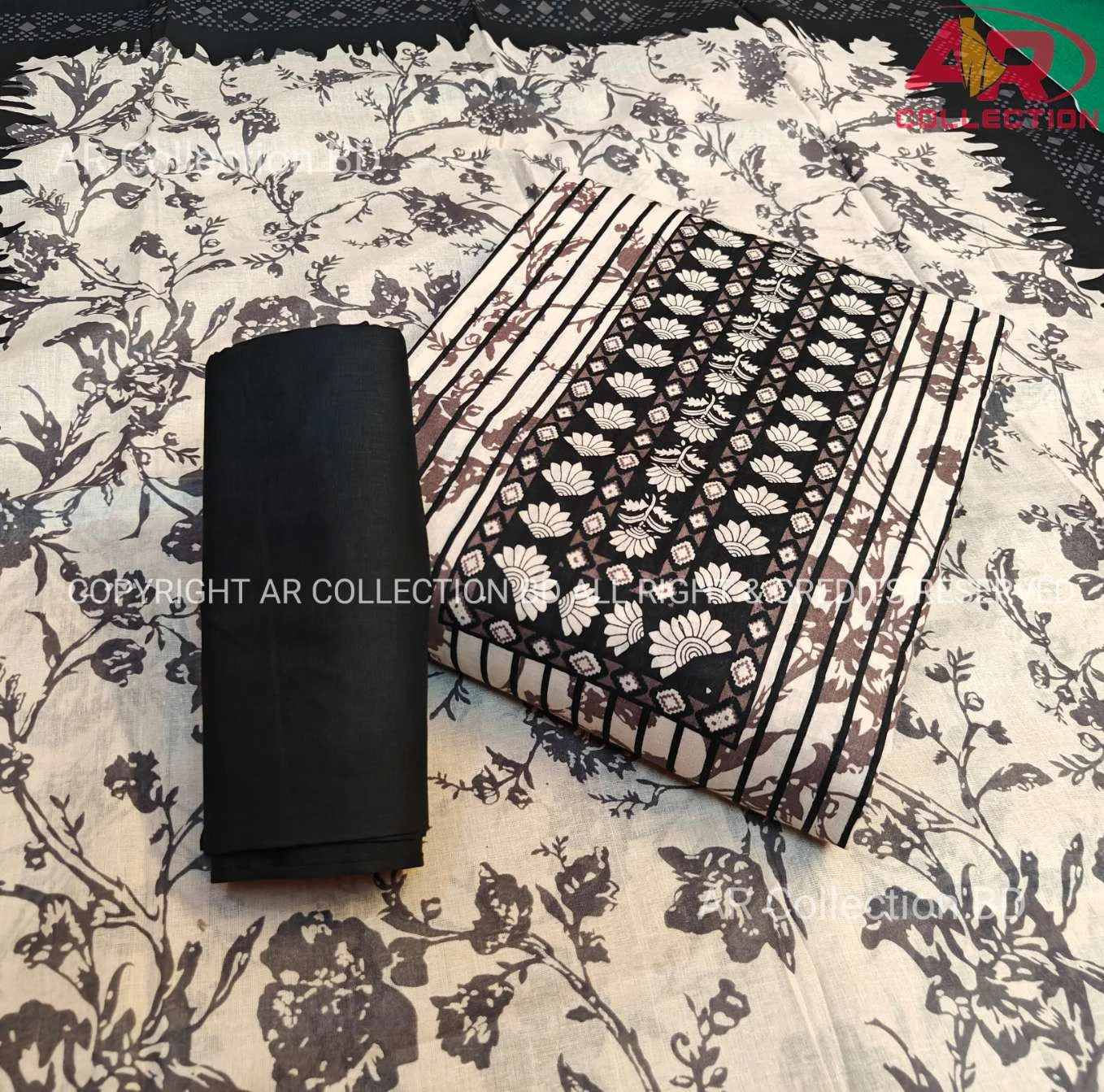 New Exclusive Digital Printed Unstitched VIP Cotton Three Pieces