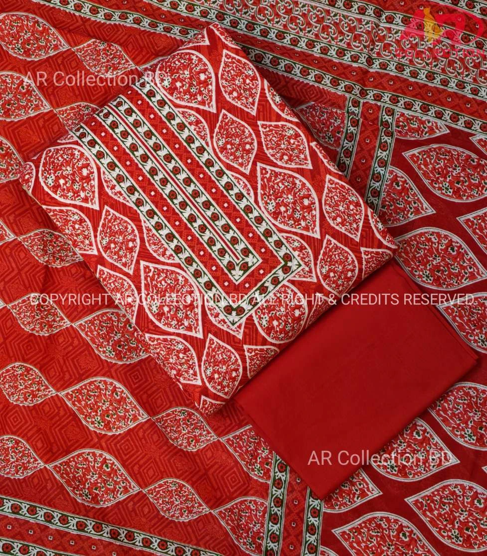 New Exclusive Digital Printed Unstitched VIP Cotton Three Pieces
