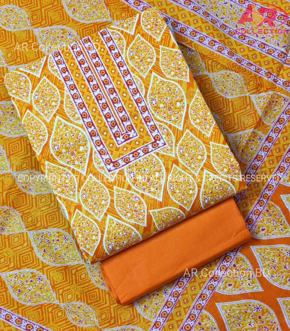 New Exclusive Digital Printed Unstitched VIP Cotton Three Pieces