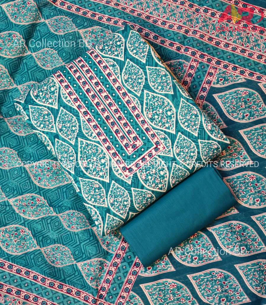 New Exclusive Digital Printed Unstitched VIP Cotton Three Pieces