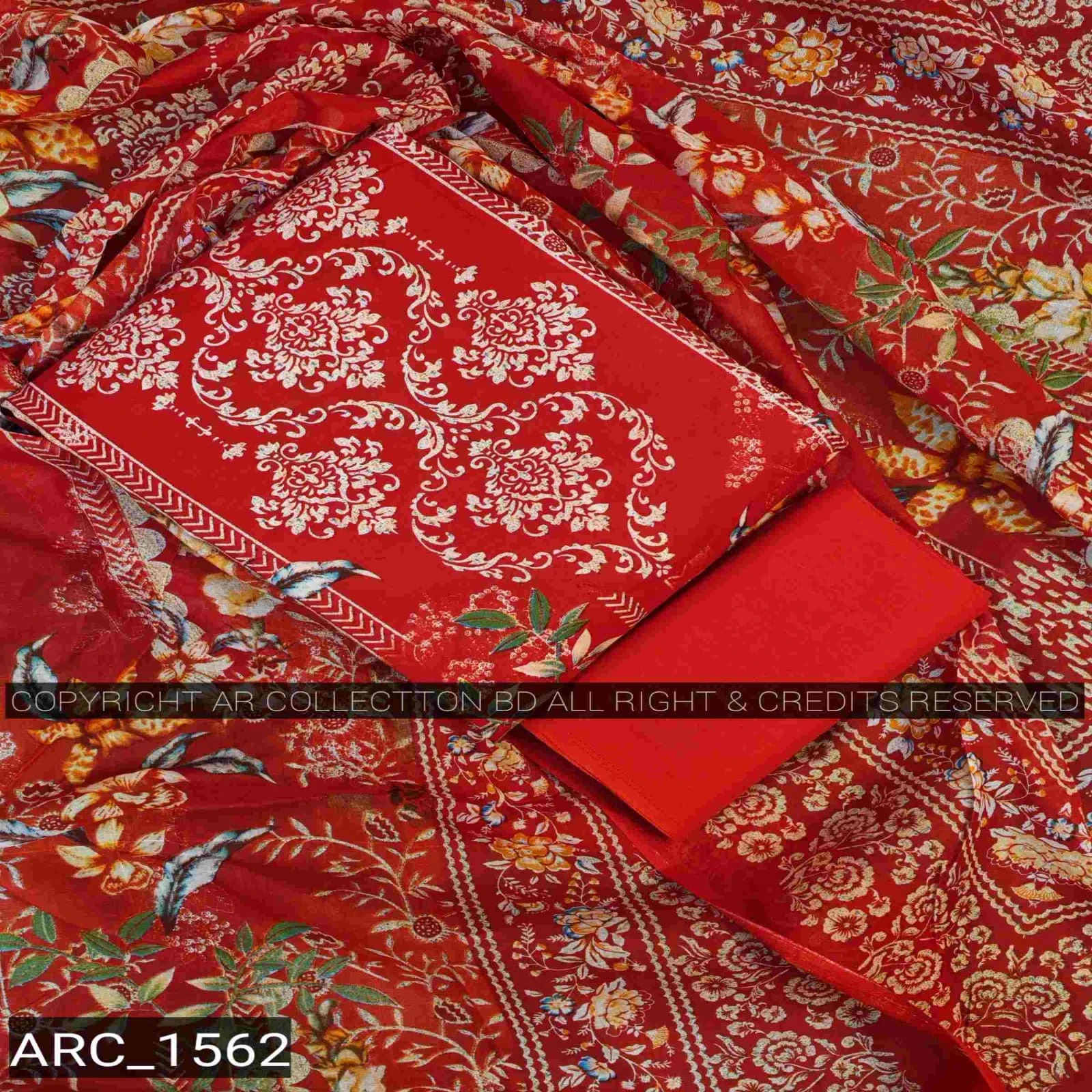 New Exclusive Digital Printed Unstitched VIP Cotton Three Pieces