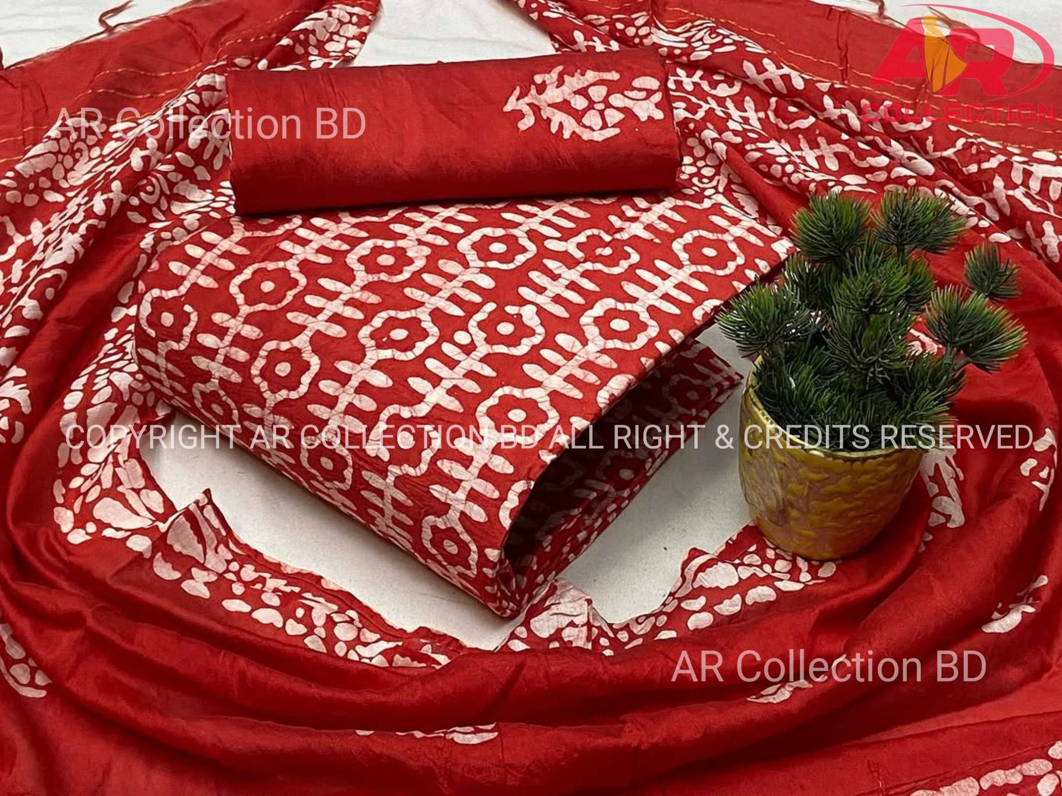 Cotton Unstitched Mom Batik Three Piece for Women New Desing