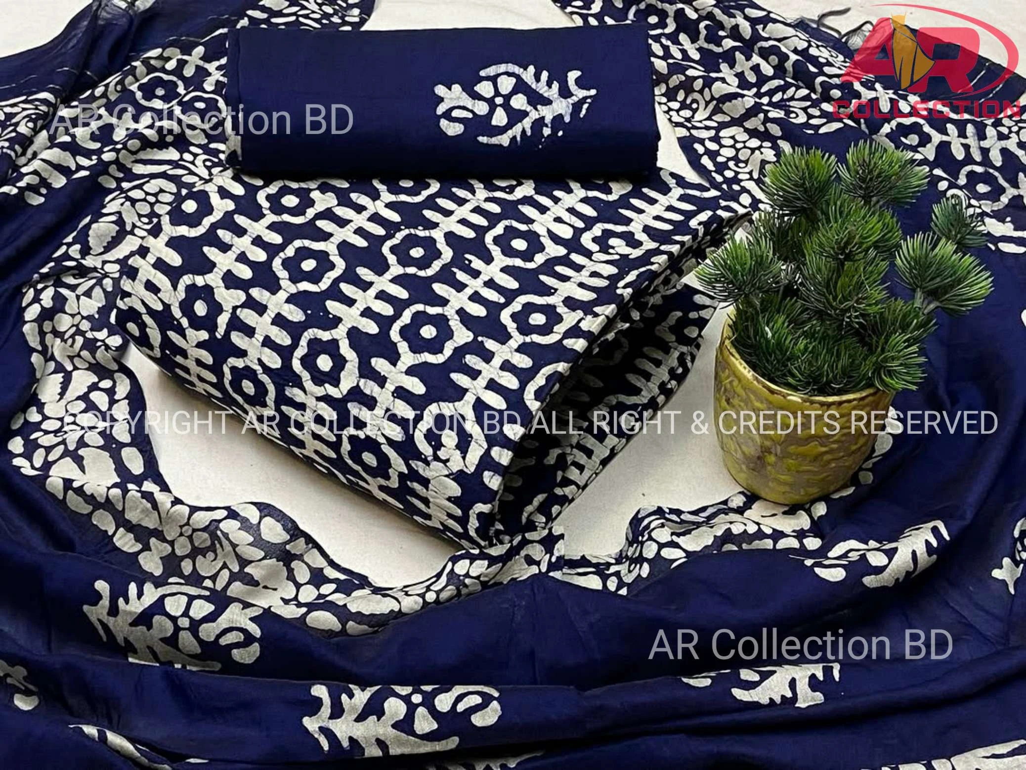 Cotton Unstitched Mom Batik Three Piece for Women New Desing