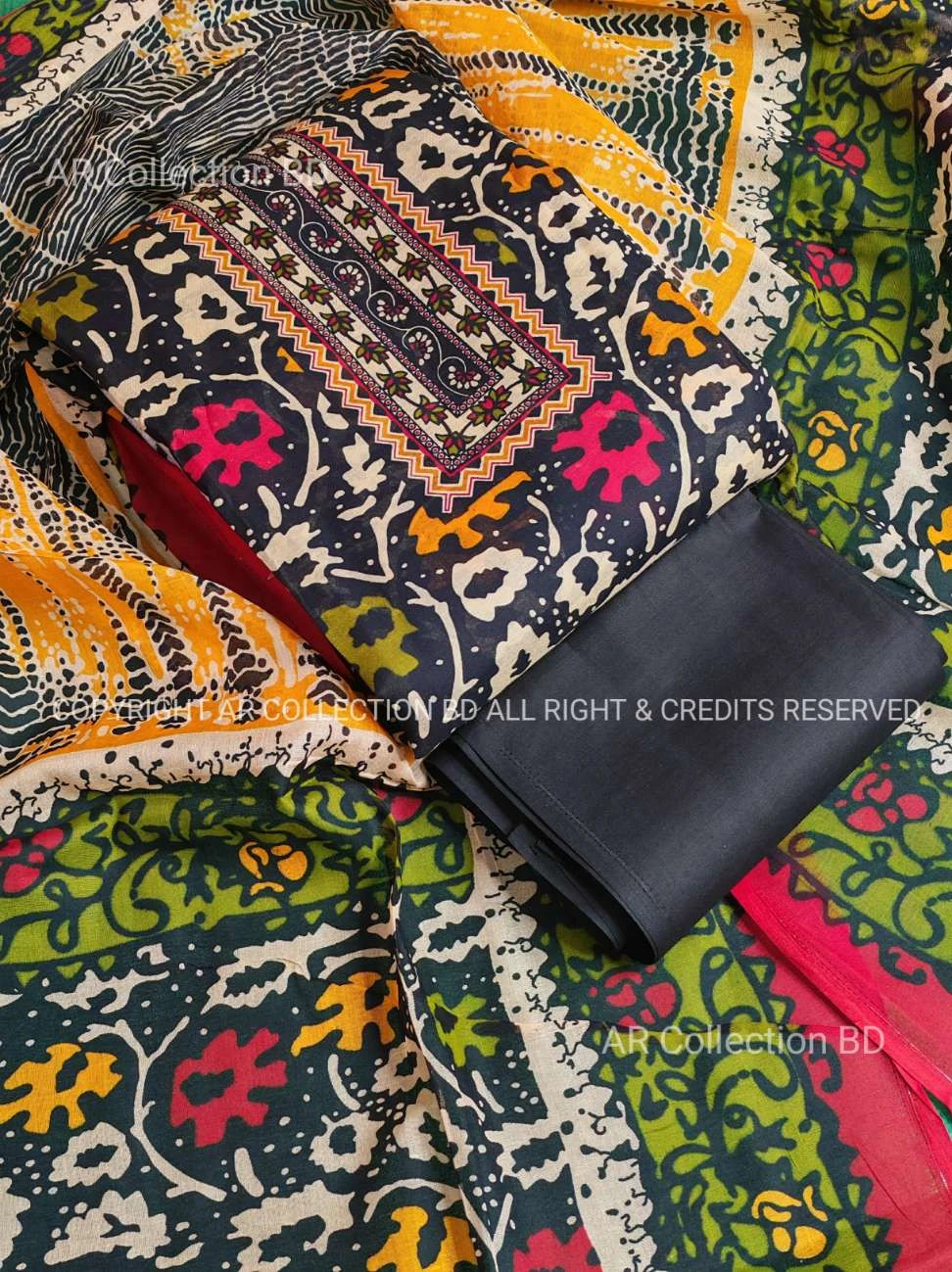 New Exclusive Digital Printed Unstitched VIP Cotton Three Pieces