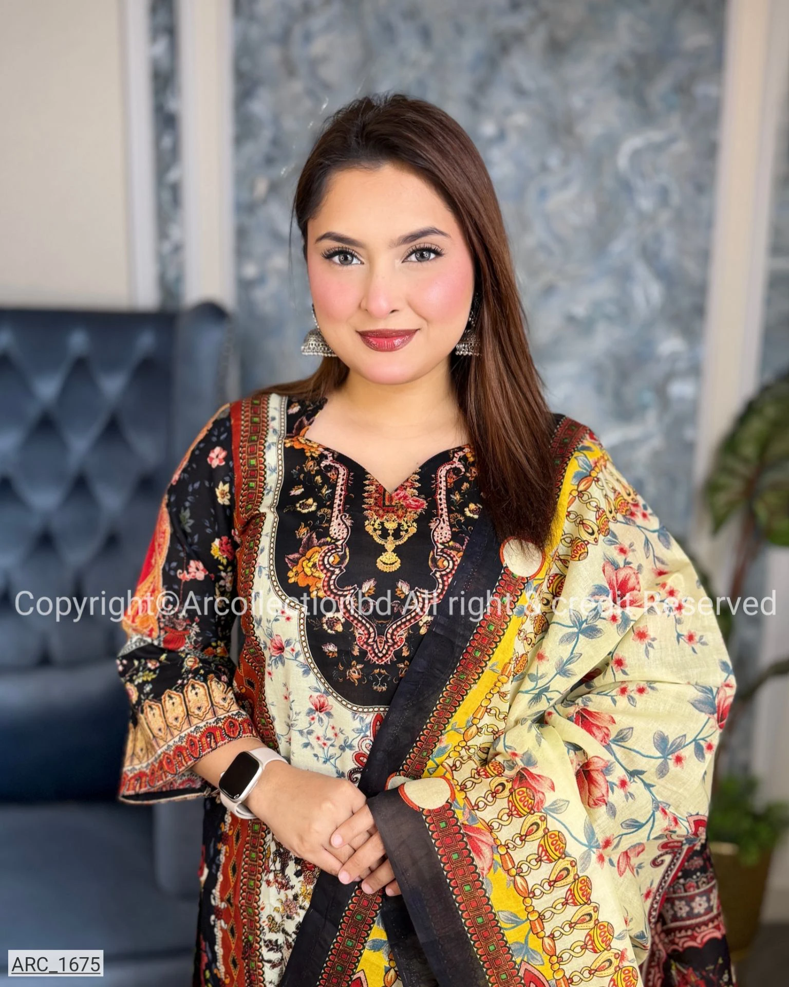 New Exclusive Digital Printed Unstitched VIP Cotton Three Pieces